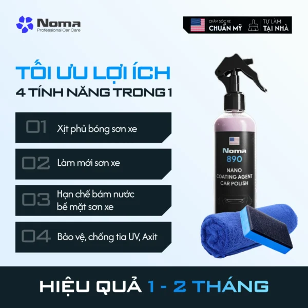 NOMA 890 - DUNG DỊCH XỊT  BÓNG, LÀM MỚI SƠN XE