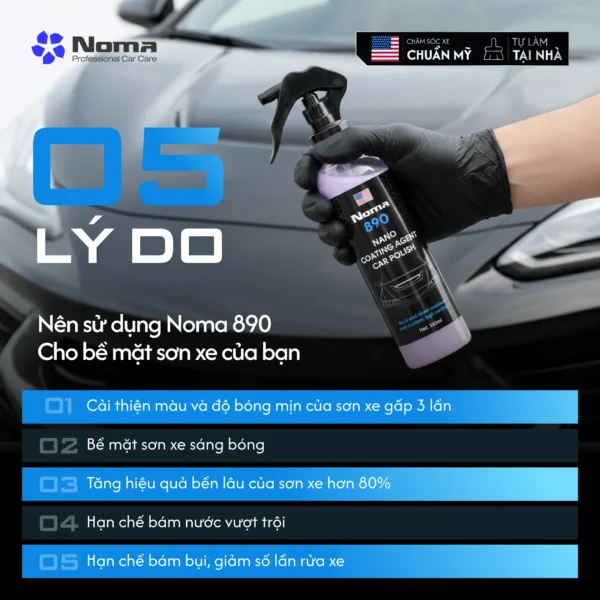 NOMA 890 - DUNG DỊCH XỊT  BÓNG, LÀM MỚI SƠN XE