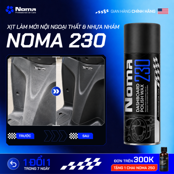 NOMA 230 - Chai xịt làm mới nội ngoại thất & nhựa nhám