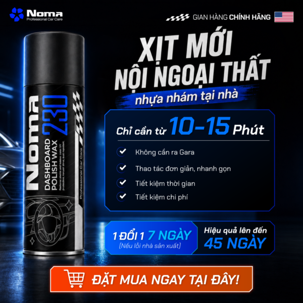 NOMA 230 - Chai xịt làm mới nội ngoại thất & nhựa nhám