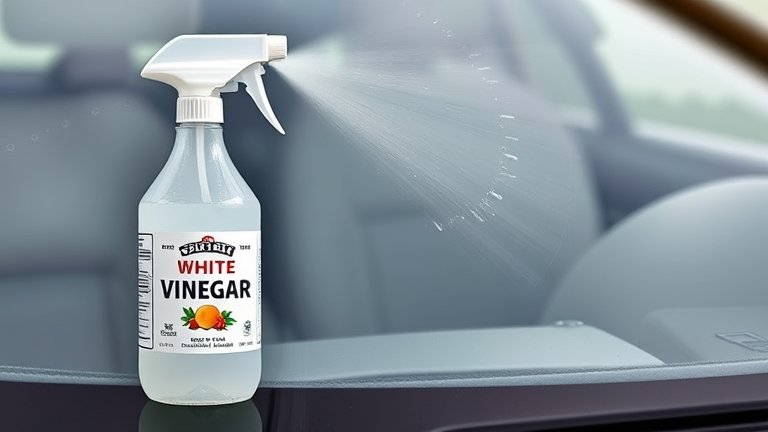 Phương pháp tẩy ố kính ô tô bằng giấm trắng pha nước trong bình xịt chuyên dụng