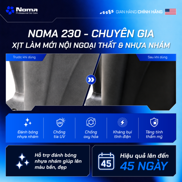 NOMA 230 - Chai xịt làm mới nội ngoại thất & nhựa nhám