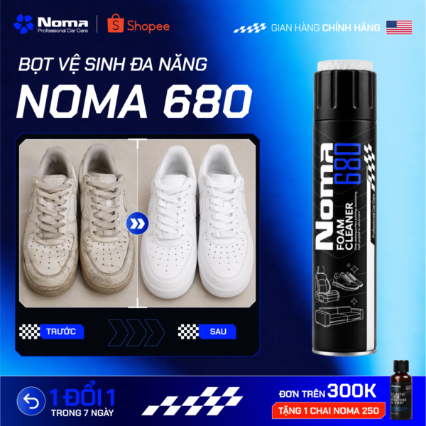 NOMA 680 bình xịt tẩy rửa nội thất ô tô dạng bọt 650ml