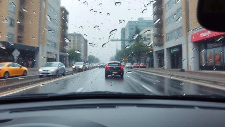 Tầm nhìn rõ ràng lái xe trong mưa sau khi chăm sóc kính xe mưa, nước mưa chảy xuống dễ dàng, an toàn giao thông