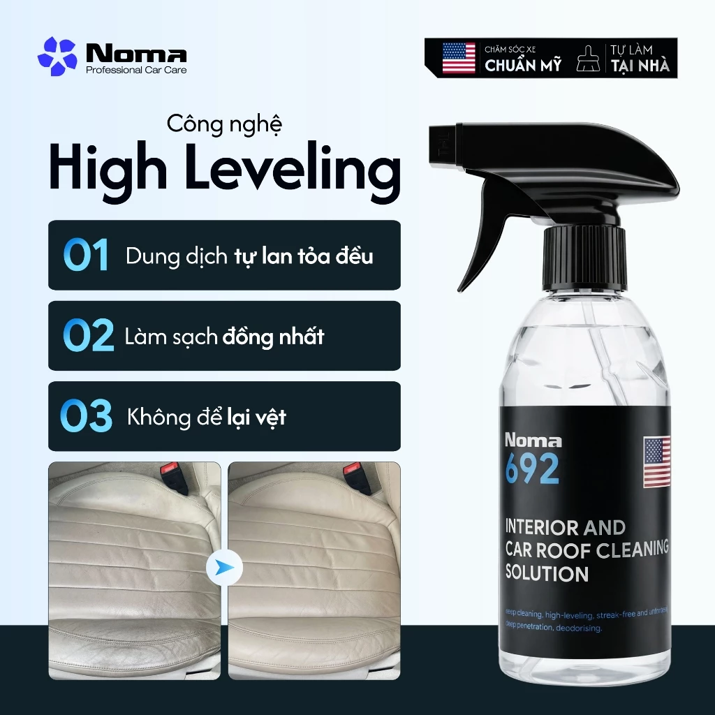 Công nghệ High Leveling làm sạch sâu, không để lại vệt loang