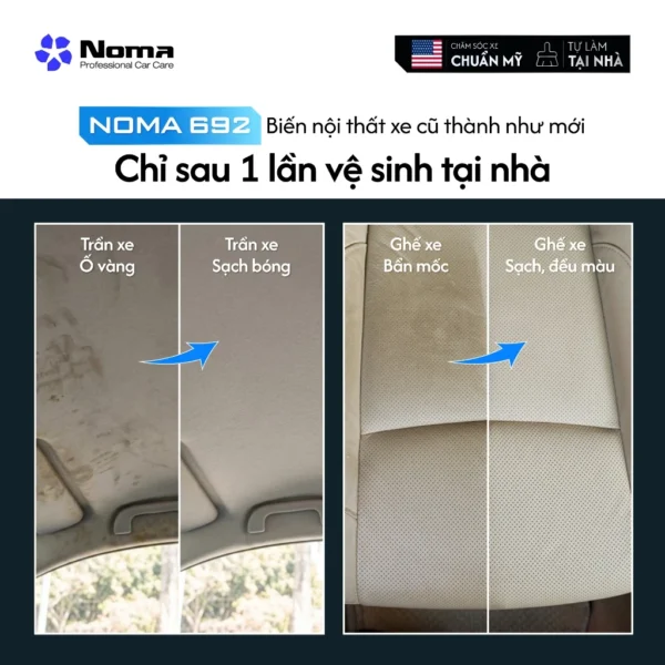 NOMA 692 biến nội thất xe cũ thành như mới chỉ sau 1 lần vệ sinh