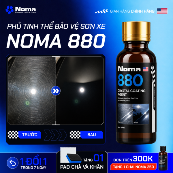 Dung dịch phủ tinh thể bảo vệ sơn xe NOMA 880 50ml - chai tinh thể bảo vệ sơn