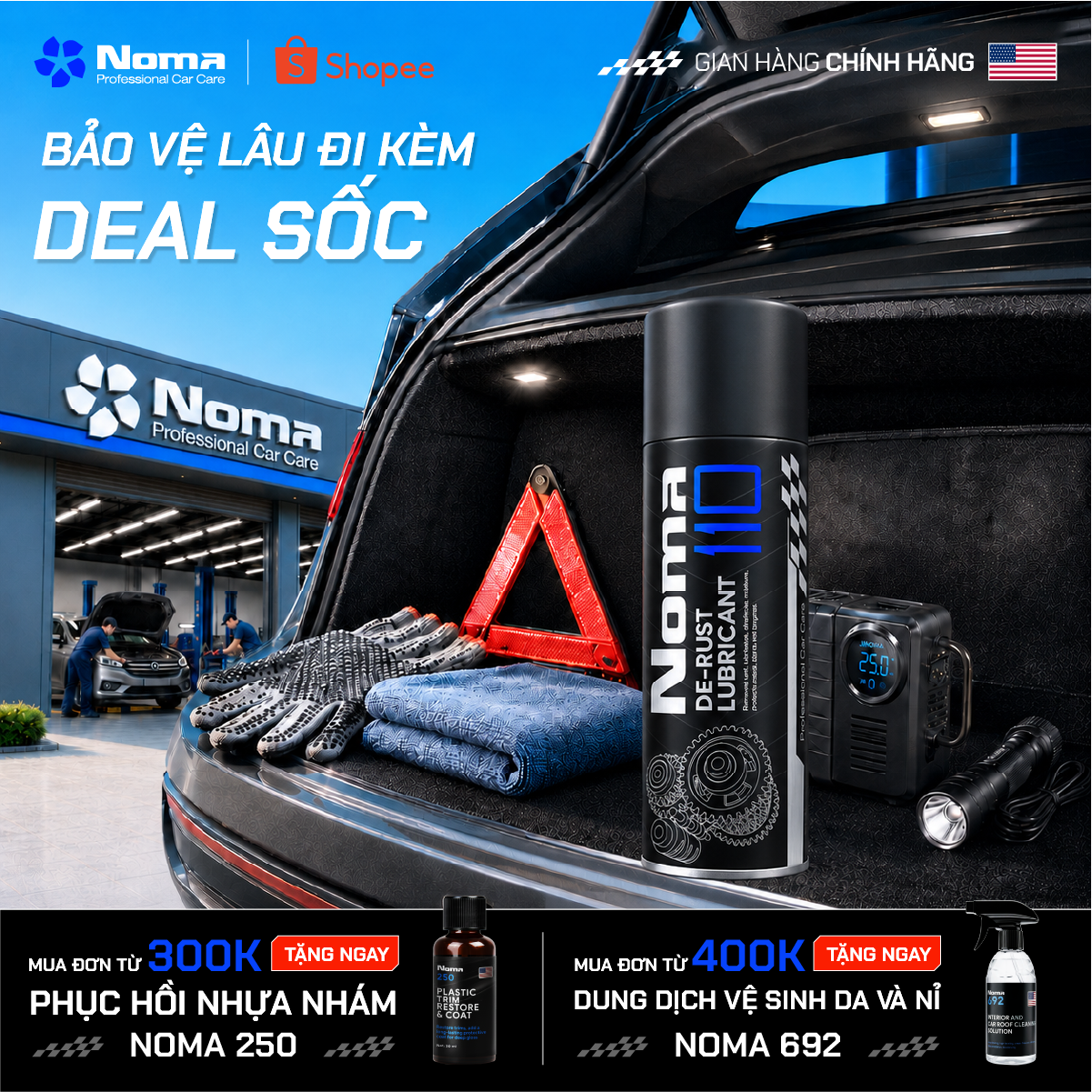 NOMA 110 là bộ phận của gói Deal Sốc, bao gồm NOMA 250 và NOMA 692 cho bảo dưỡng toàn diện