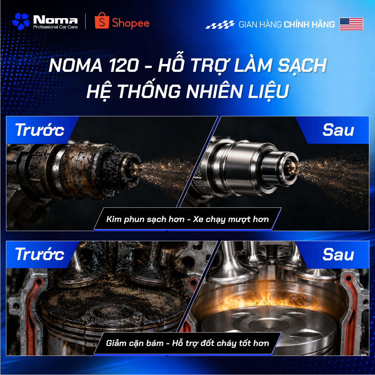 Hoạt chất PEA trong Noma 120 tiếp cận và loại bỏ cặn bám
