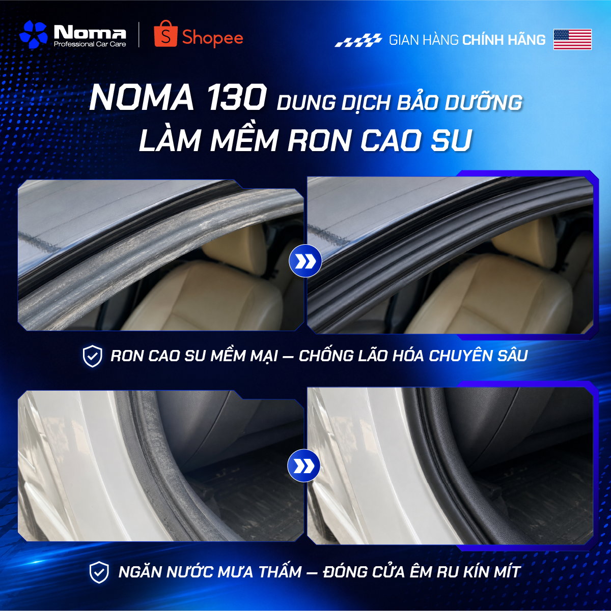 Noma 130 phục hồi ron cao su mềm mại, chống lão hóa nước