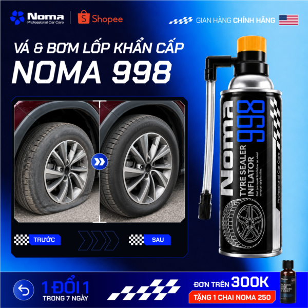 Dung dịch vá lốp khẩn cấp Noma 998 cho ô tô và xe máy