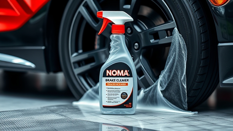 NOMA 350 brake dust cleaner being used to clean a wheel, showing visible cleaning results