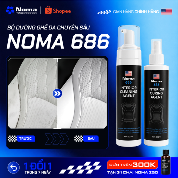 NOMA 686 - Bộ vệ sinh và dưỡng ghế da ô tô chuyên sâu 2 bước
