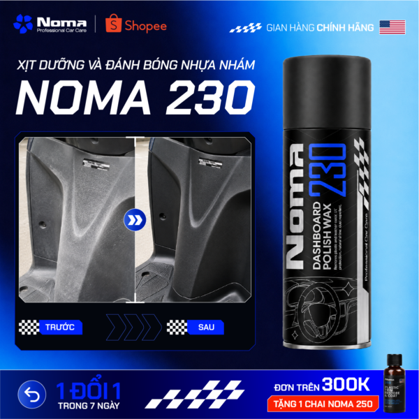Xịt dưỡng nhựa nhám NOMA 230 dạng xịt 450ml phục hồi màu đen