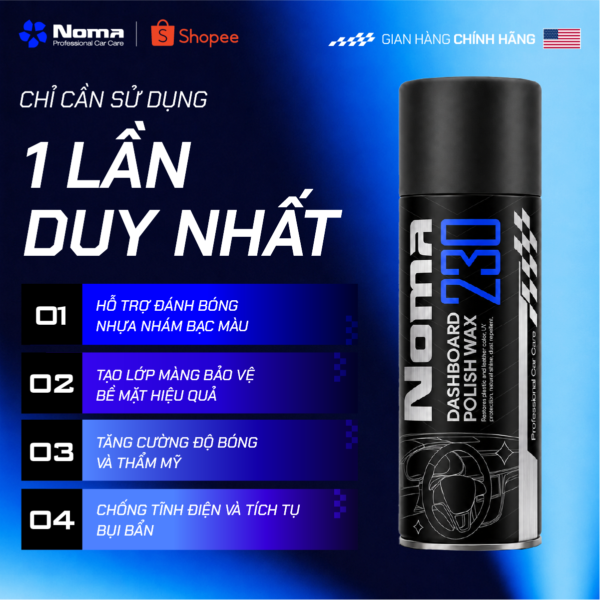 NOMA 230 - Xịt dưỡng & Đánh Bóng Nhựa Nhám