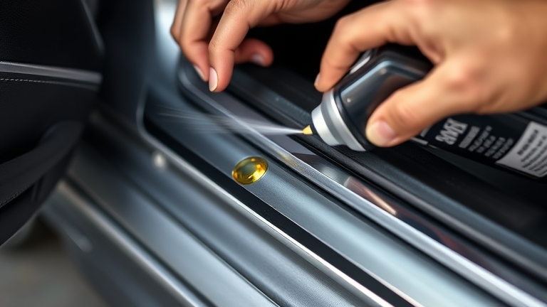 Chăm sóc mốp quanh cửa xe và các khu vực nhạy cảm với dầu bôi trơn để chống rỉ sét trong mùa mưa
