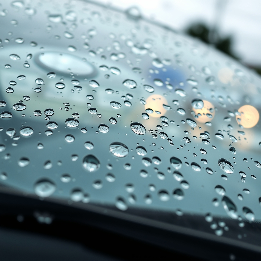 Vệ sinh kính xe mưa với lớp phủ nano NOMA 922 giúp nước chảy trôi mượt mà, không bám lại trên kính