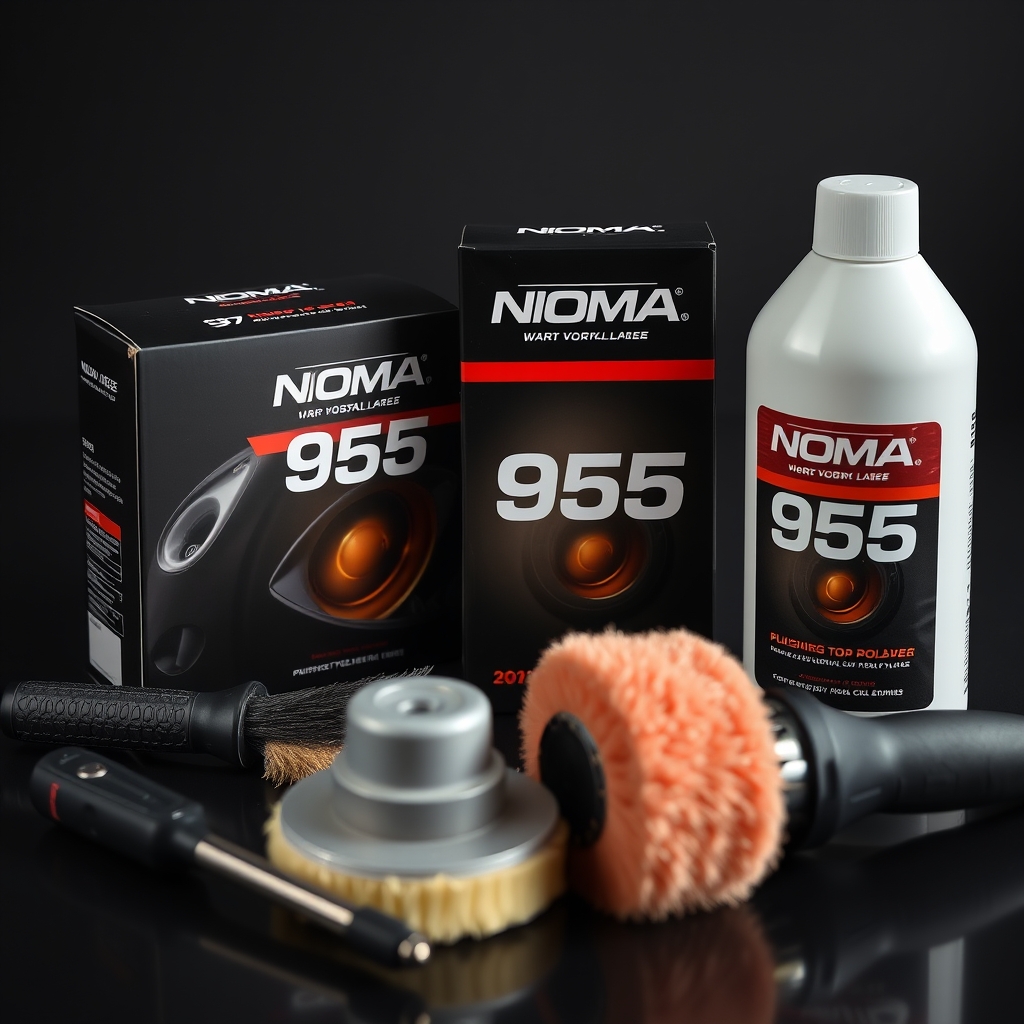 Hình ảnh sản phẩm NOMA 955 và công cụ vệ sinh đi kèm.