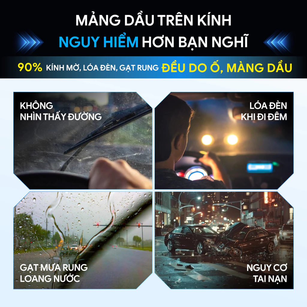 Màng dầu trên kính nguy hiểm hơn bạn nghĩ
