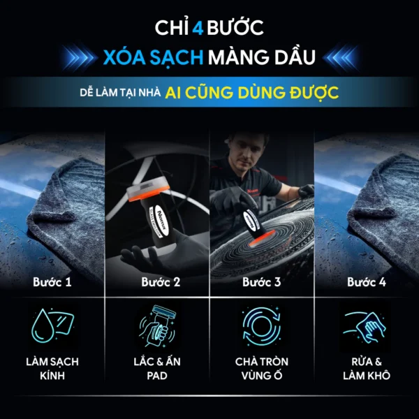 4 bước xoá sạch màng dầu với NOMA 911