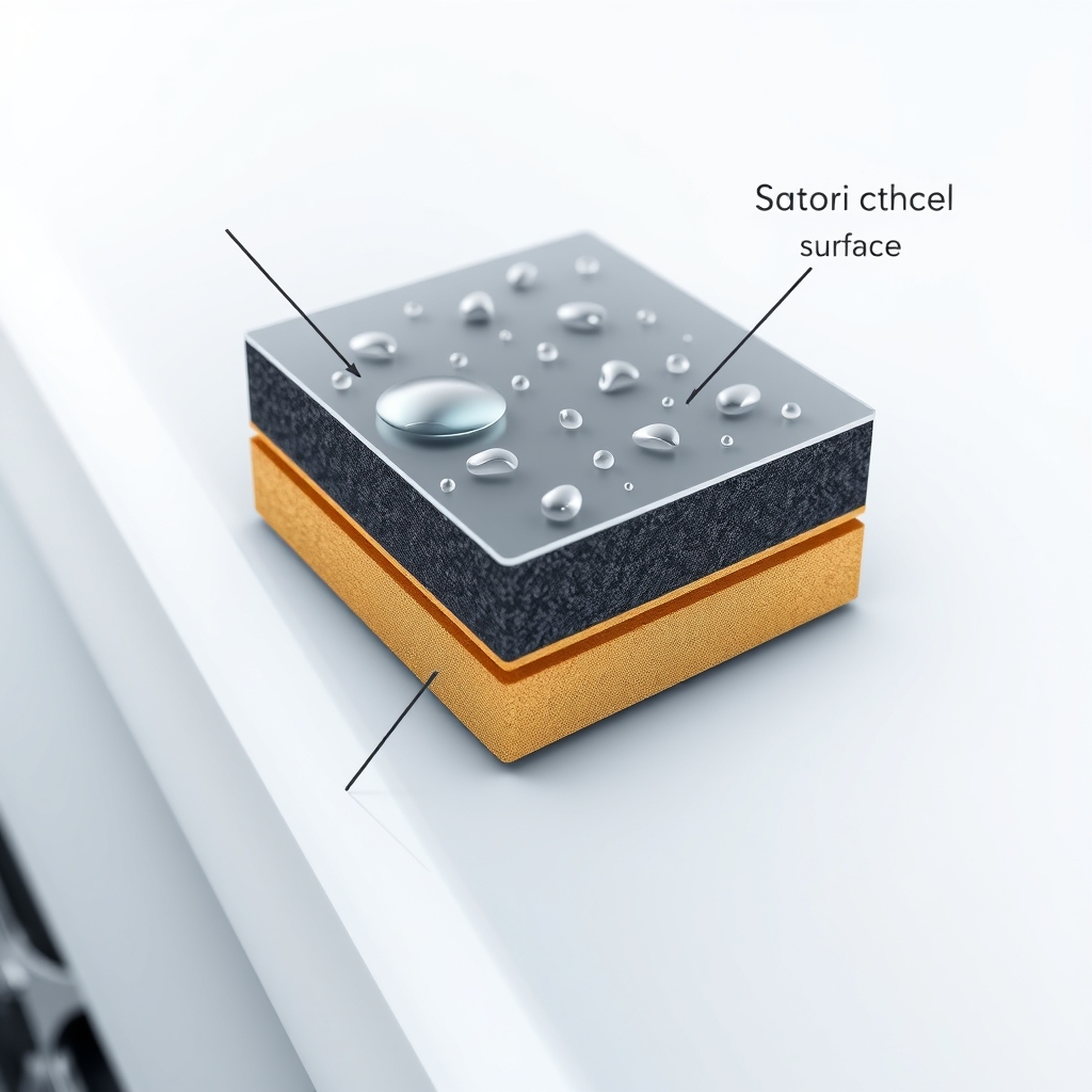 Cấu trúc lớp phủ nano trên sơn xe, hiển thị cách nano coating bảo vệ sơn khỏi UV và nước